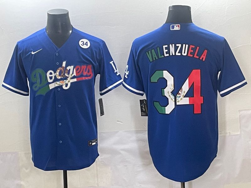 Men 2025 Los Angeles Dodgers #34 Valenzuela Blue Nike MLB Jersey style 71511->los angeles dodgers->MLB Jersey